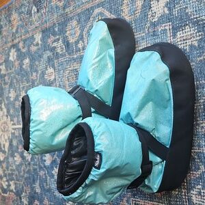 Nikolay M-68/1 Warm Up Booties Size S 34.5-35 Blue Sparkly